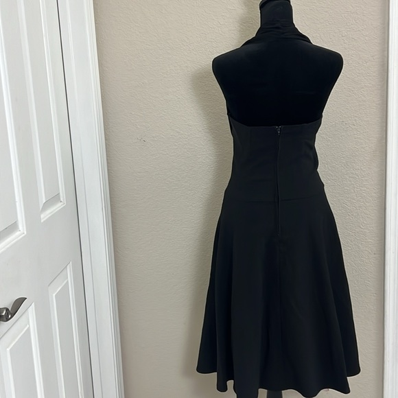 Black halter vintage style dress with pink net bottom size 7 - Picture 4 of 6